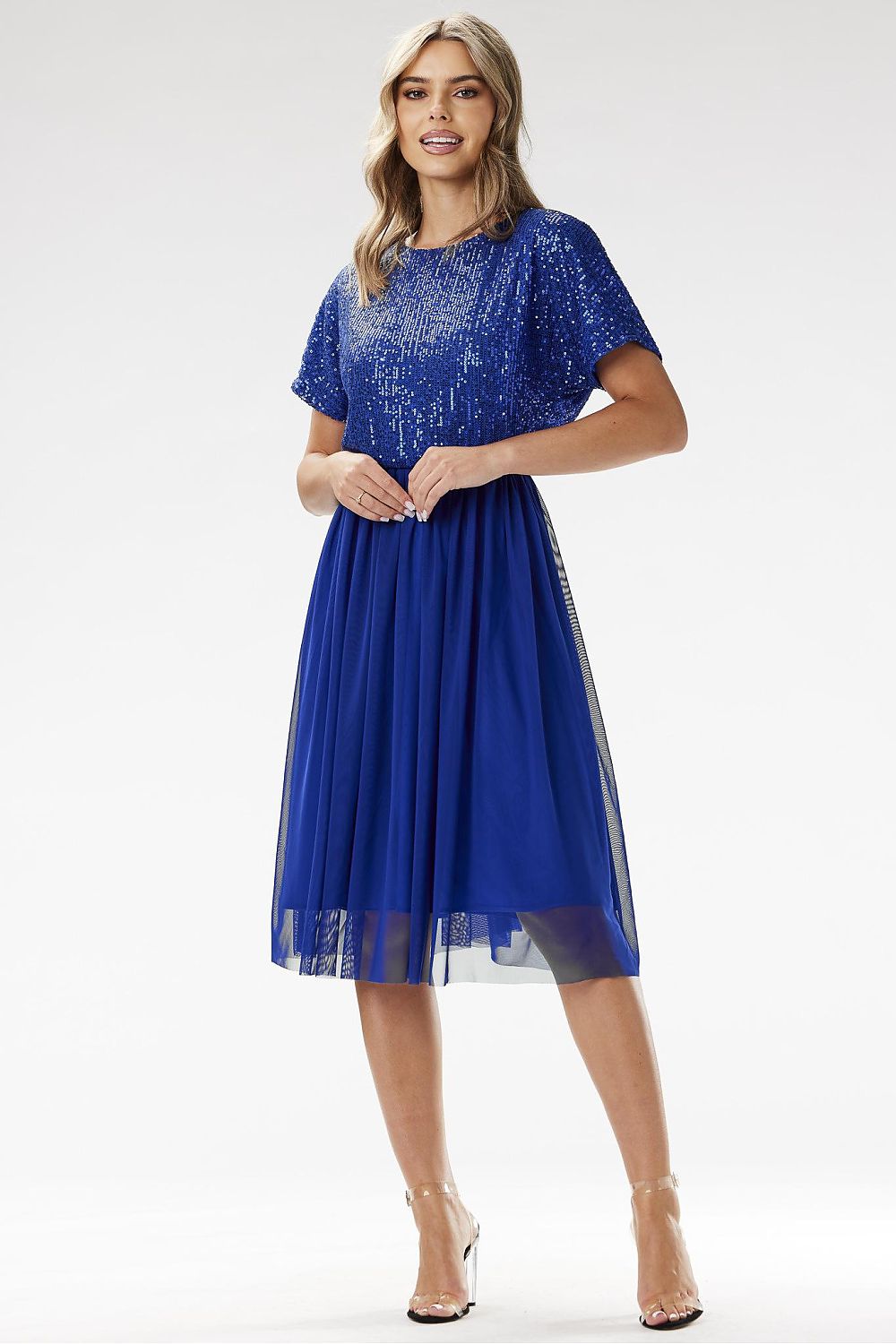 red wrap tulle evening dress view 8