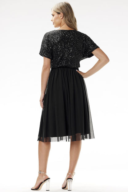 red wrap tulle evening dress view 12