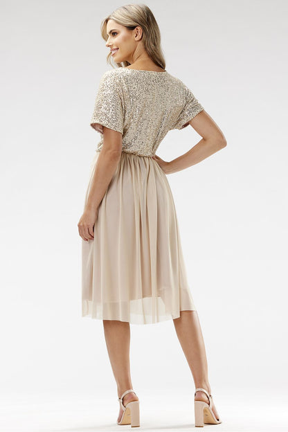 red wrap tulle evening dress view 16