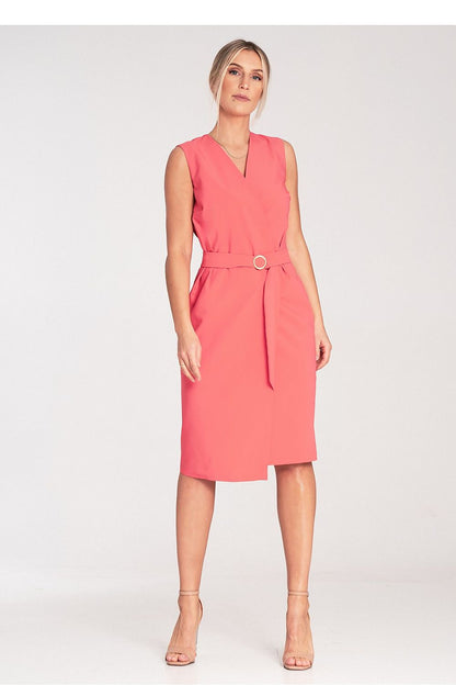 navy blue wrap pencil day dress view 9