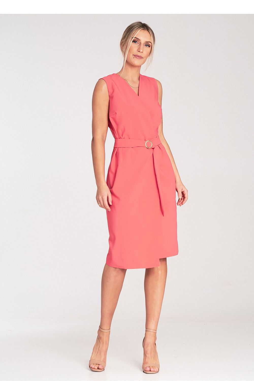 navy blue wrap pencil day dress view 10