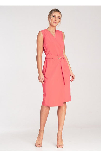 navy blue wrap pencil day dress view 10