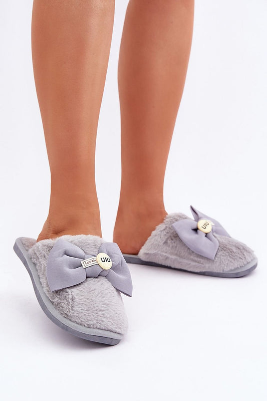 grey mini slippers front view