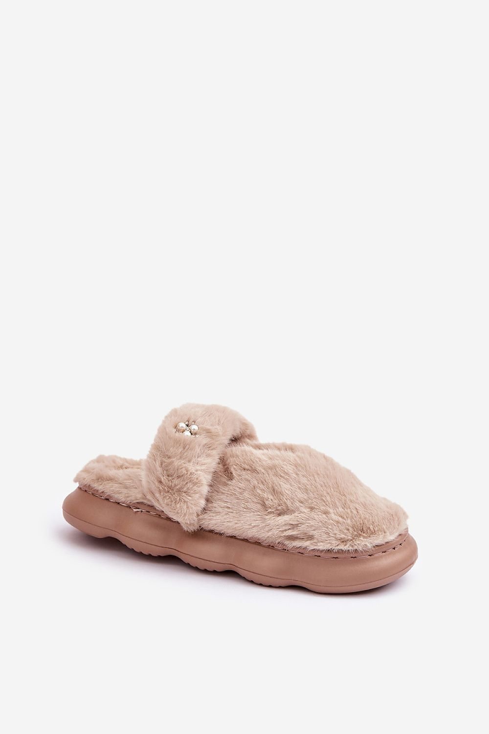 beige slippers side view