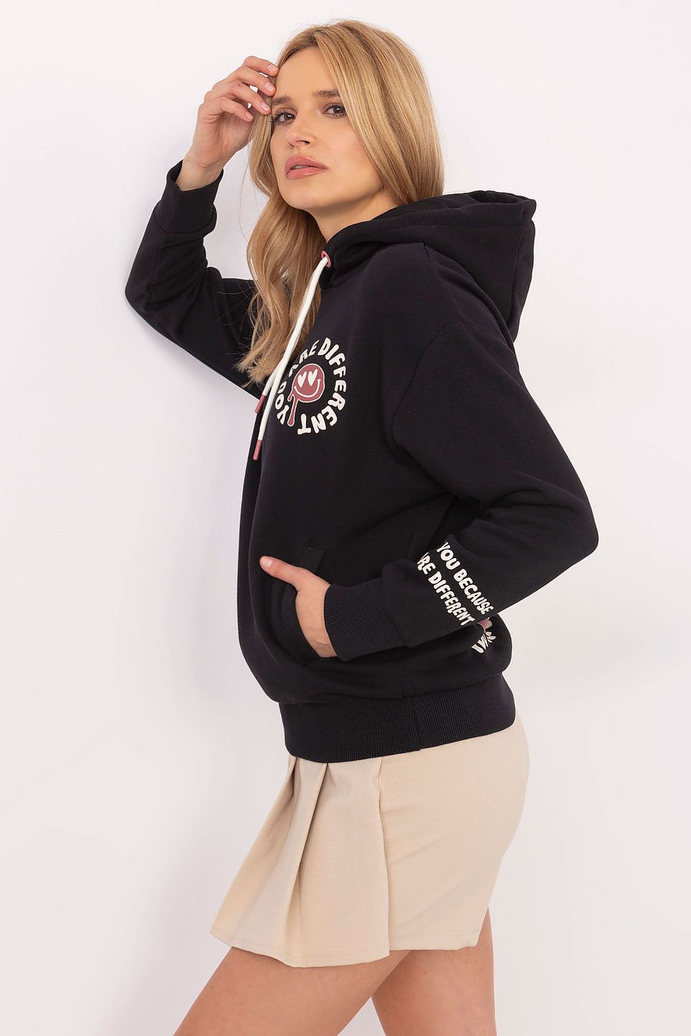 Women's Grey and Pink Sweatshirt side view