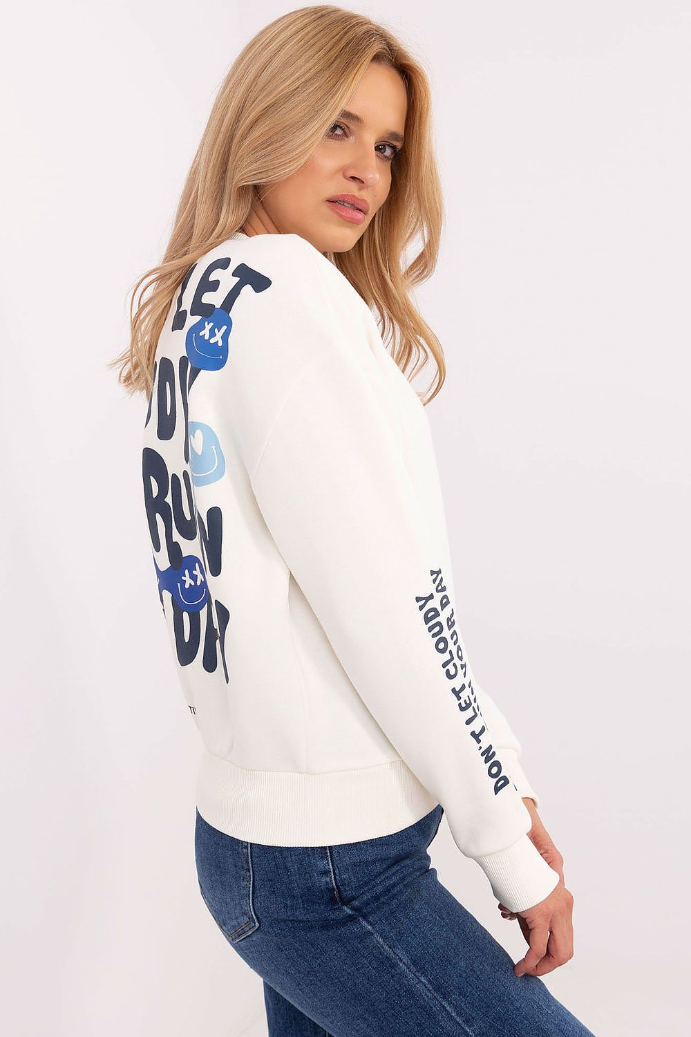 Women's White Sweatshirt side view