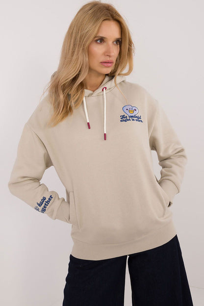 Women's Beige Sweatshirt front view