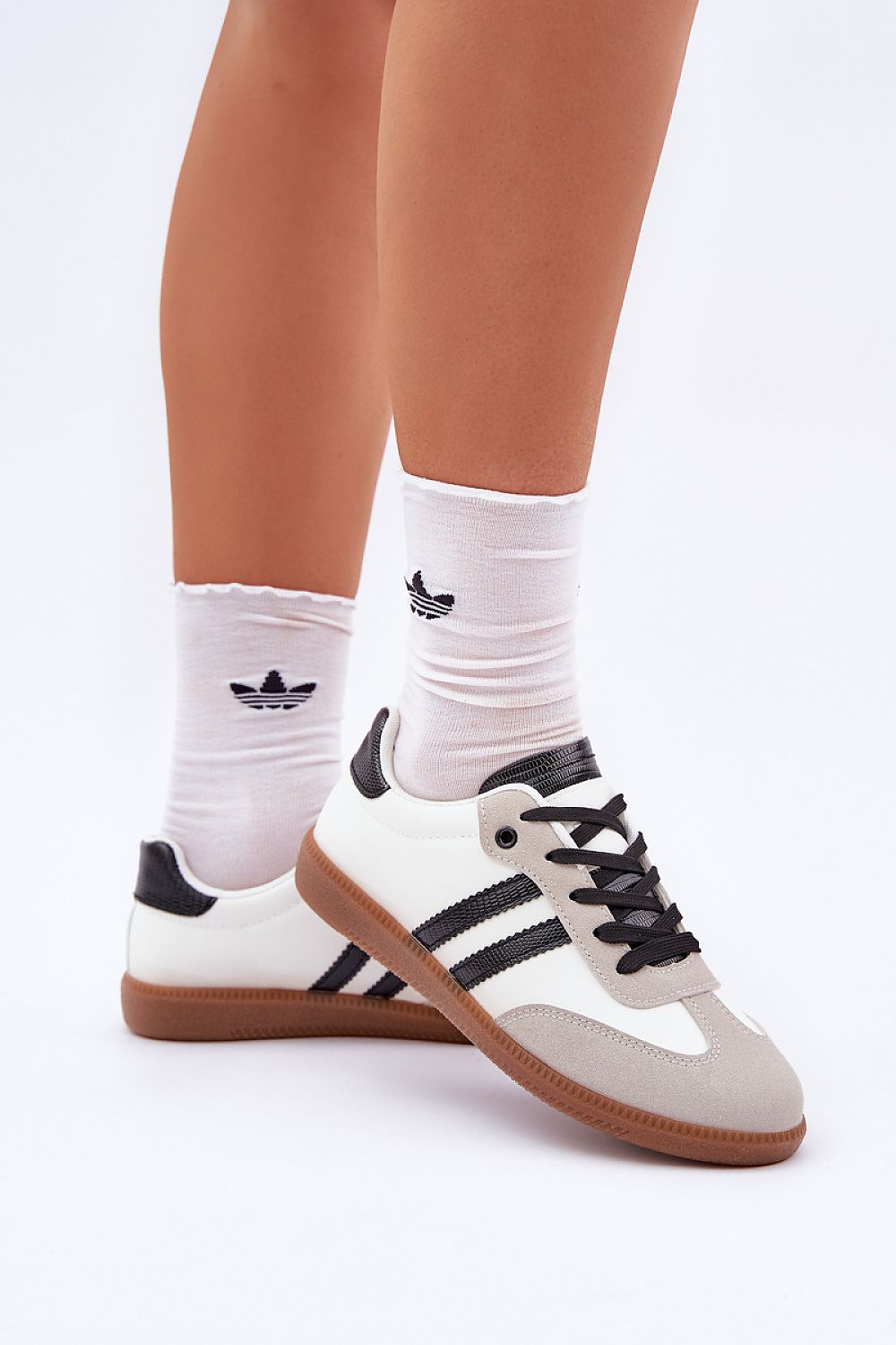 white sneakers front view