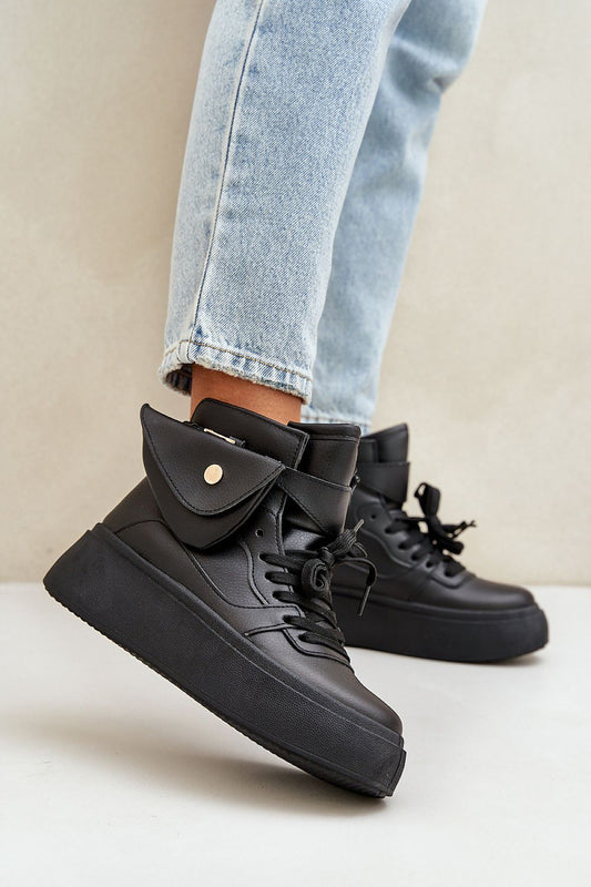 black sport shoes front view