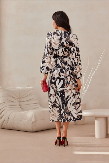 multicolor wrap flared day dress view 8