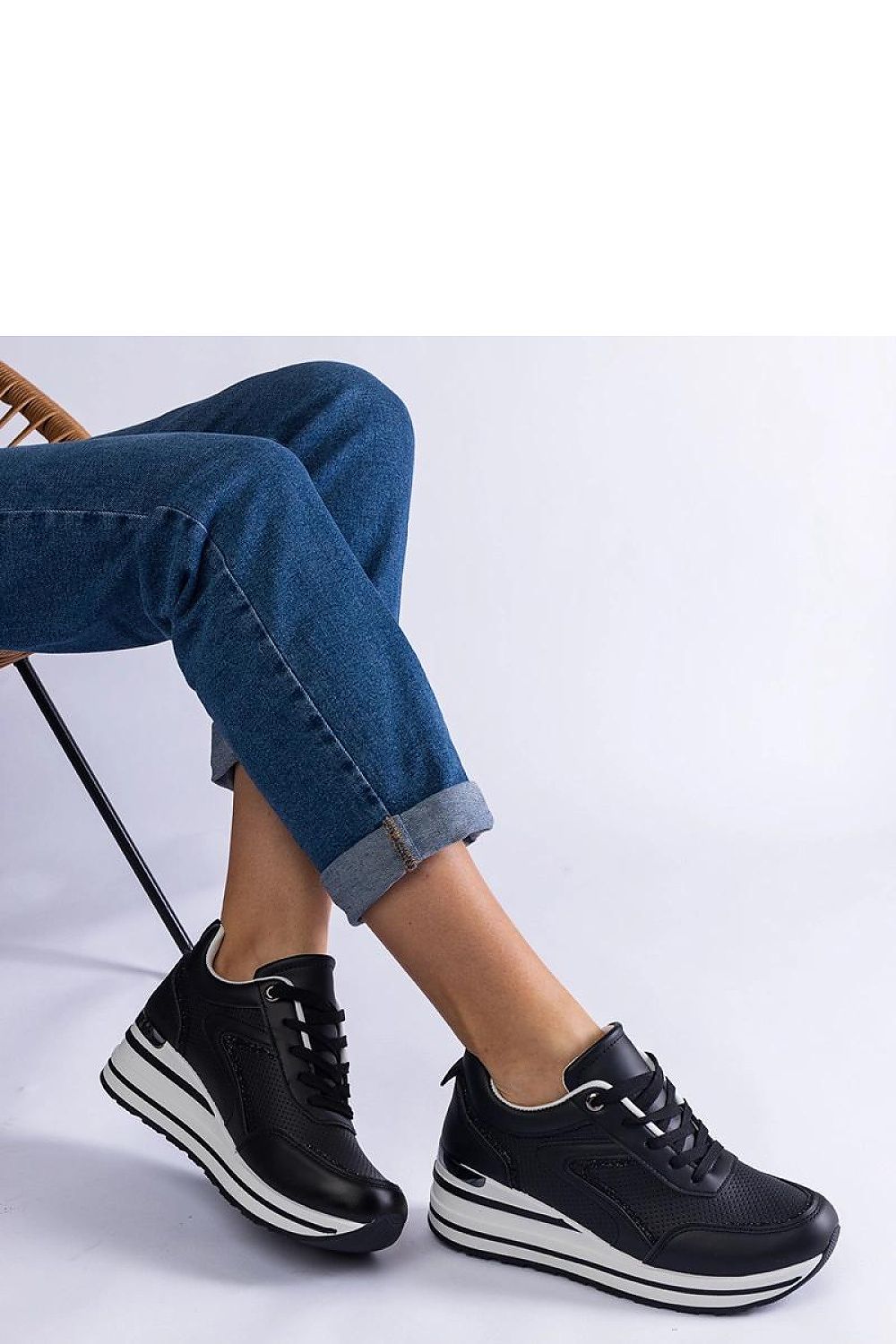 black sequin sneakers detail view