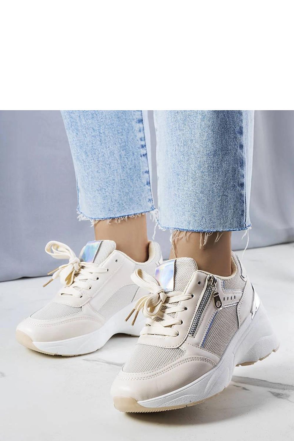 beige lace sneakers alternate angle