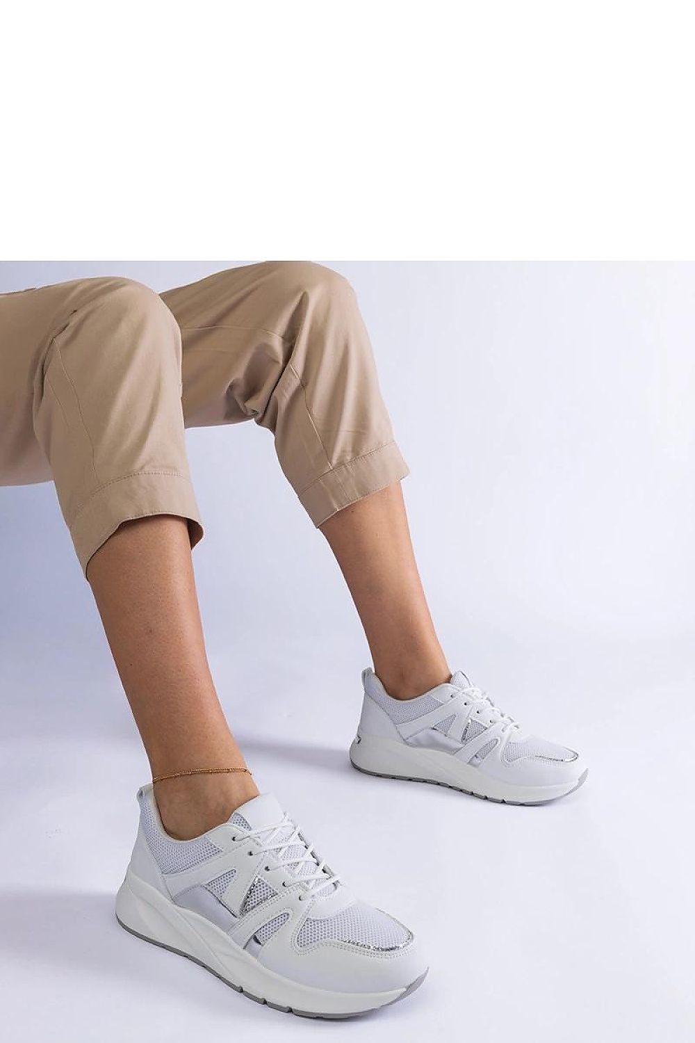 white sneakers front view