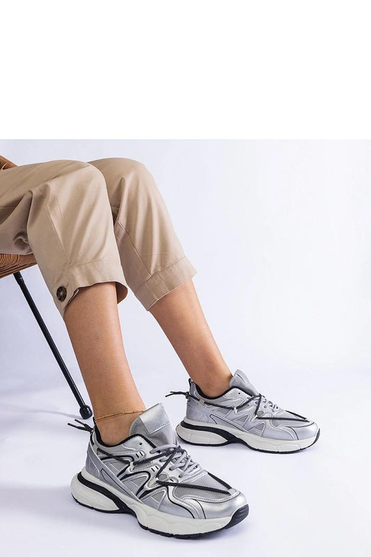 grey lace sneakers front view