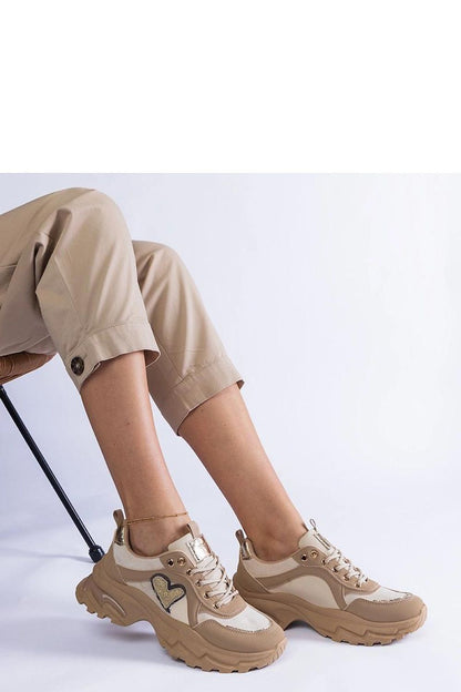 brown lace sneakers detail view