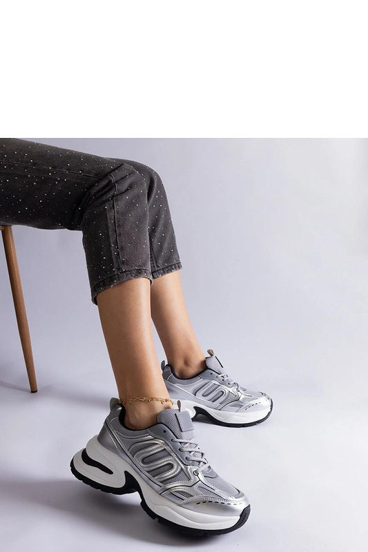 grey lace sneakers front view