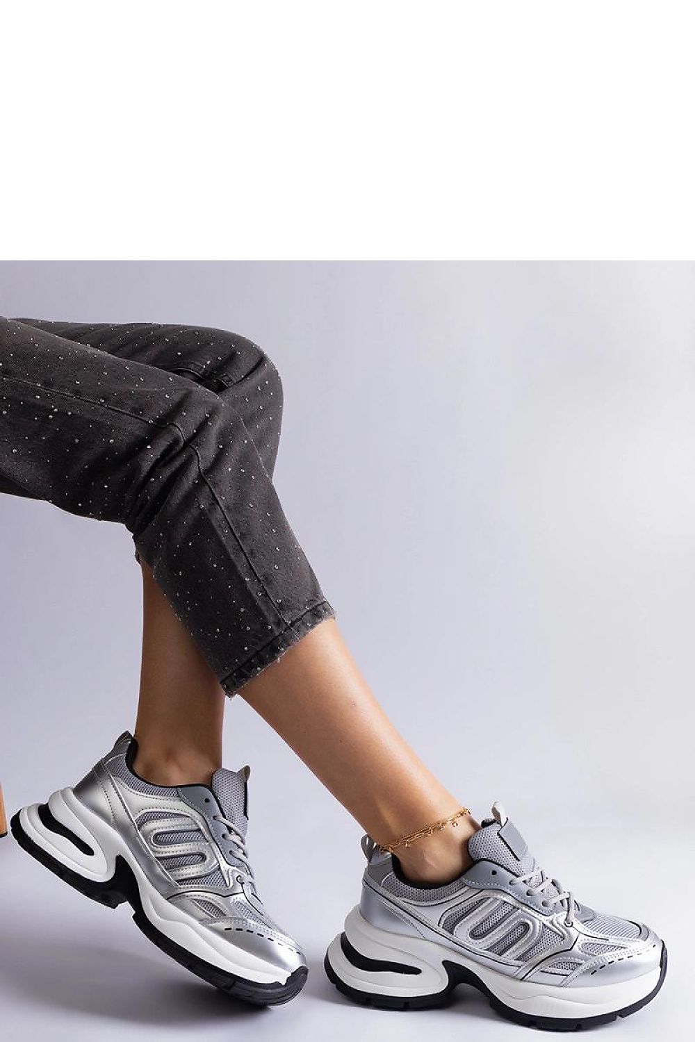 grey lace sneakers alternate angle