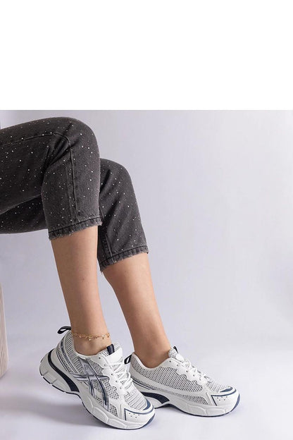 blue lace sneakers detail view