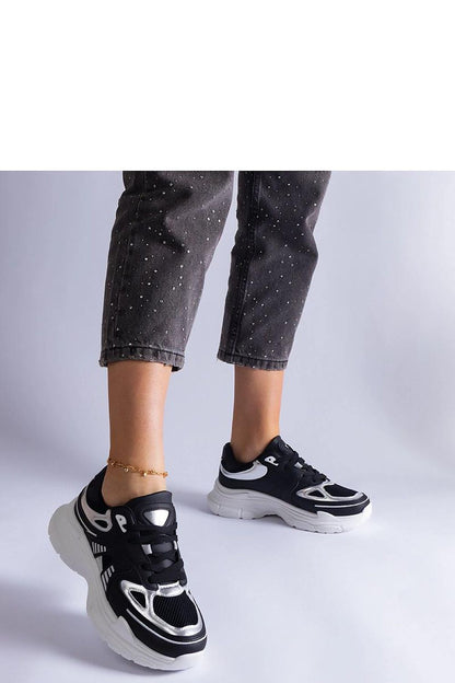 black lace sneakers back view