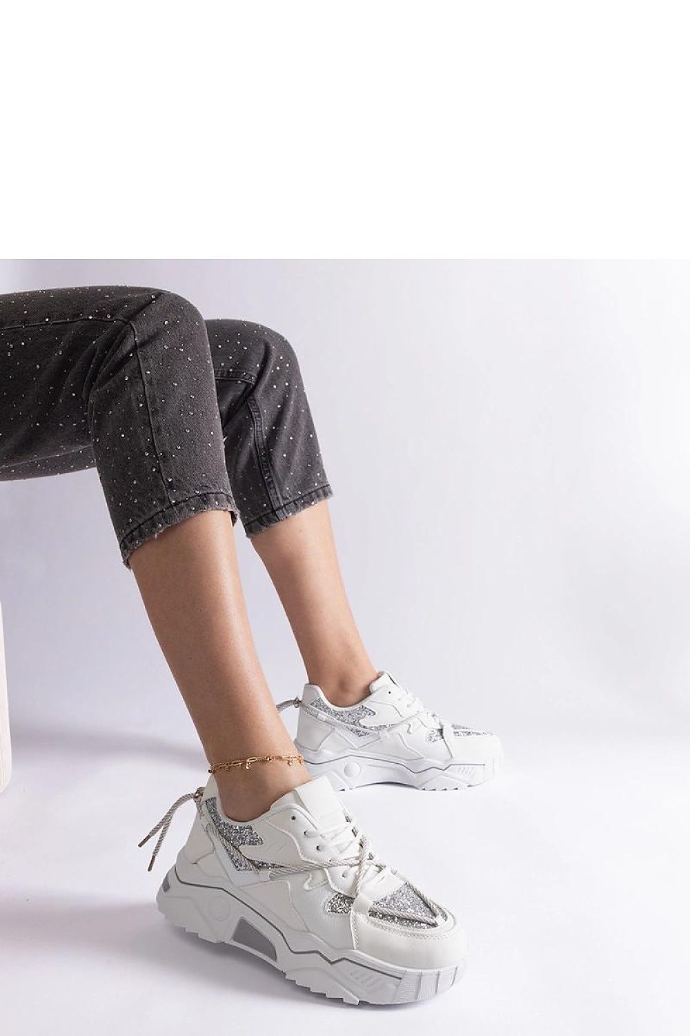 black lace sneakers view 9