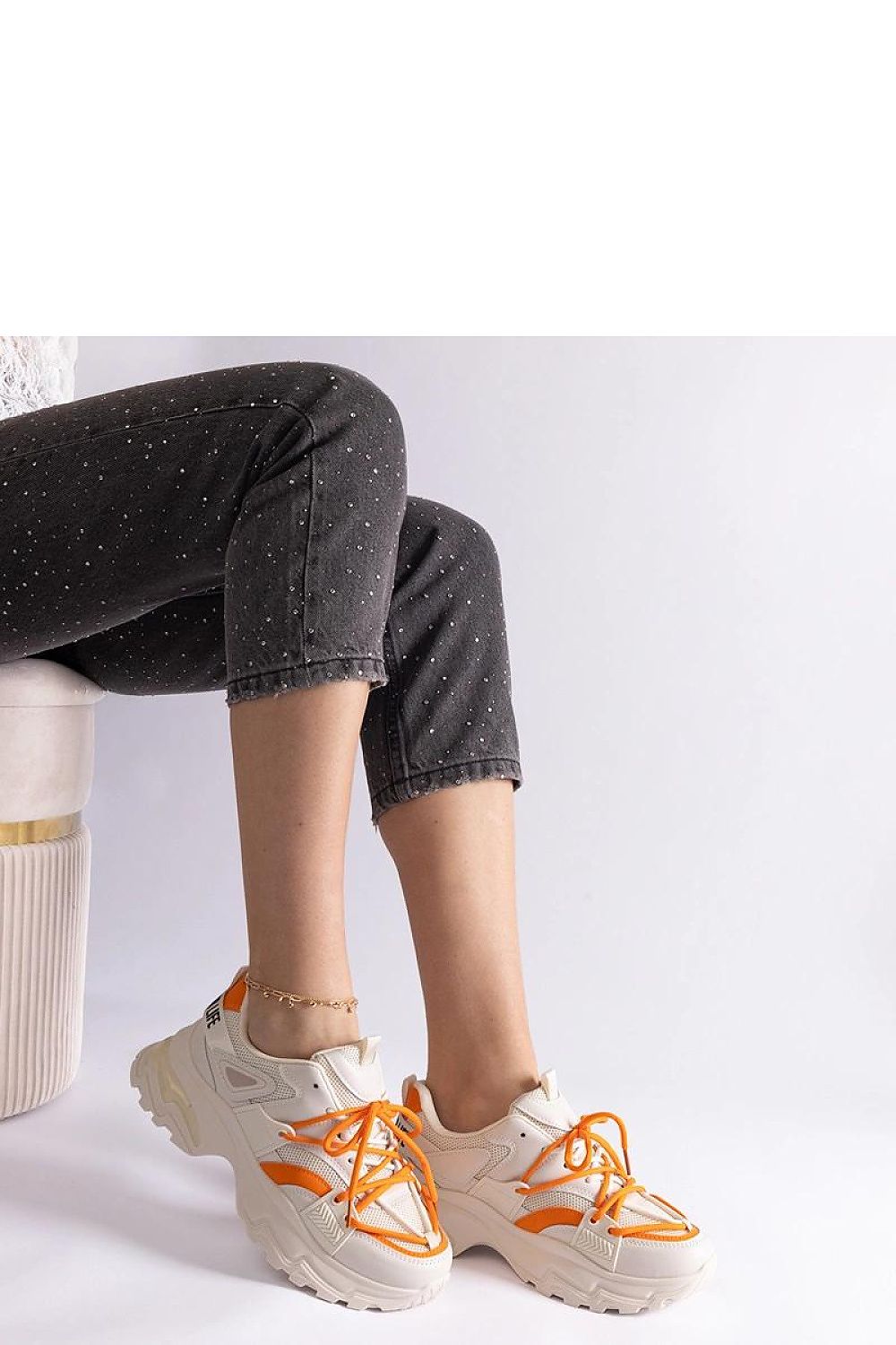 black lace sneakers view 7