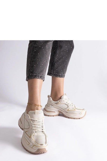 beige lace sneakers front view