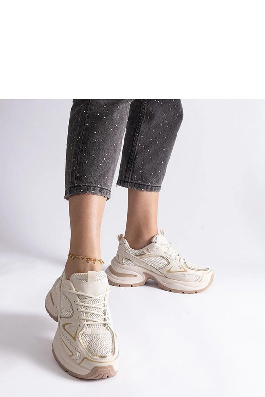 beige lace sneakers front view