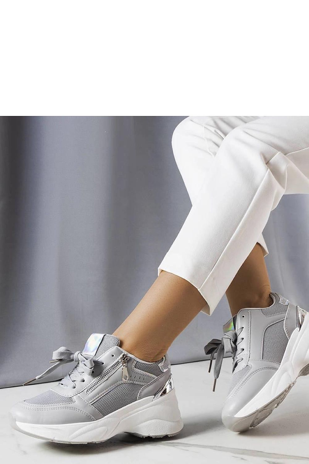 beige lace sneakers side view