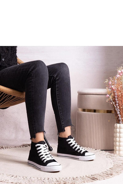 black lace sneakers side view