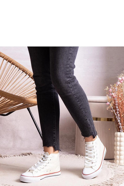 white lace sneakers front view