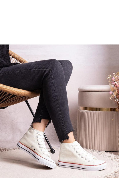 white lace sneakers detail view