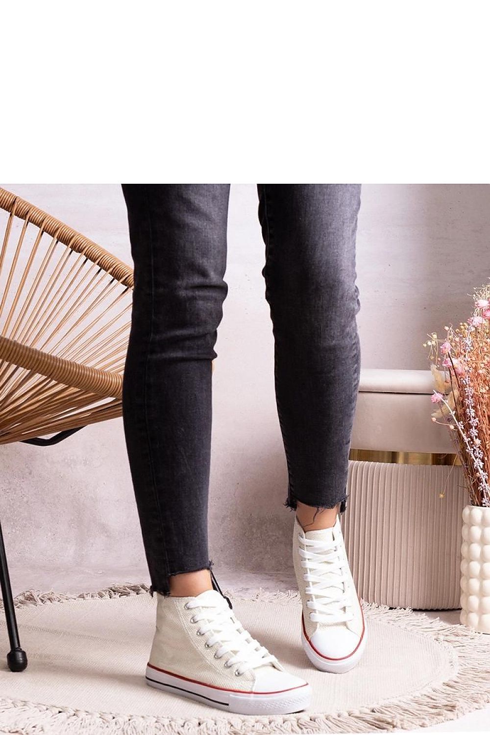 white lace sneakers back view