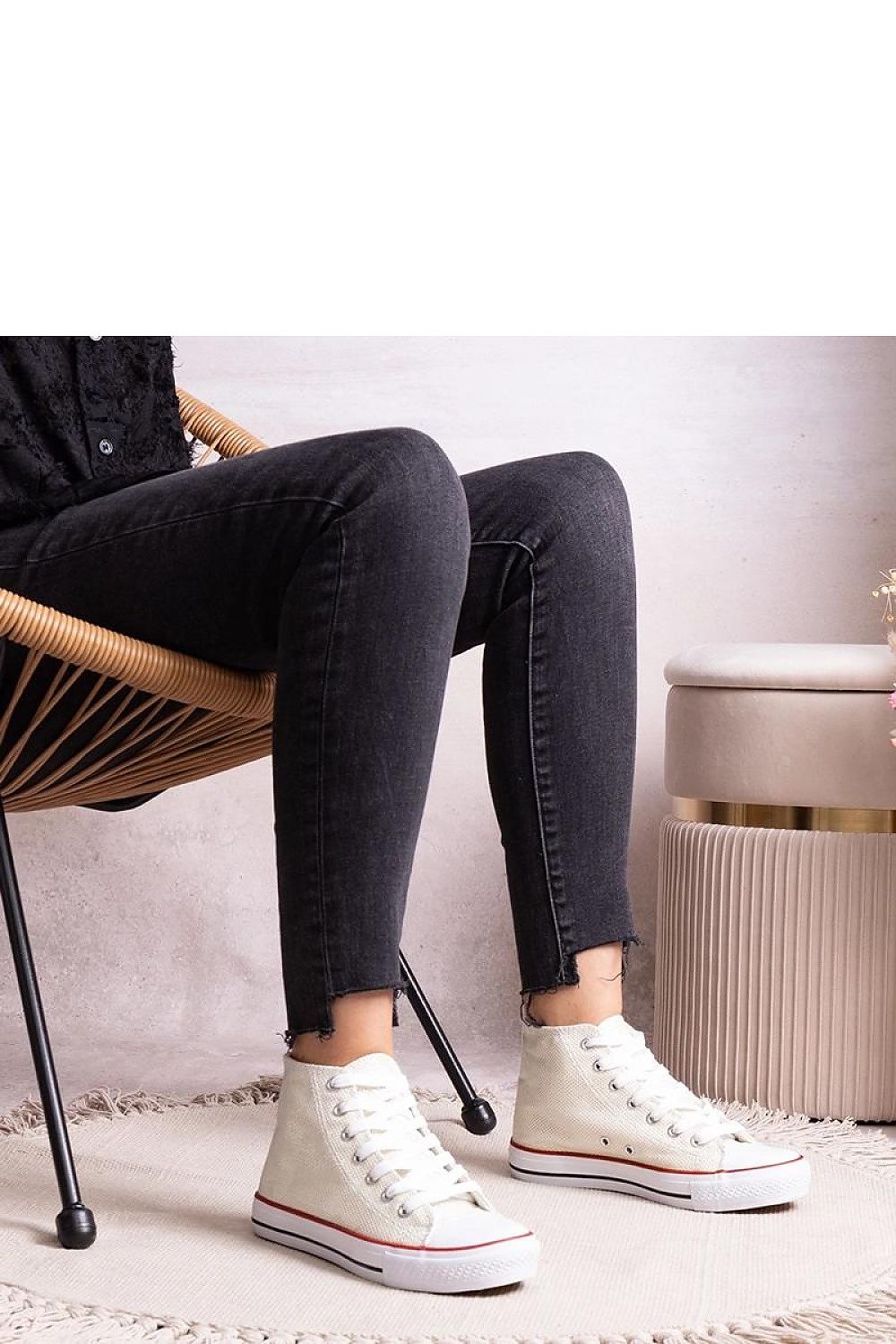 white lace sneakers side view