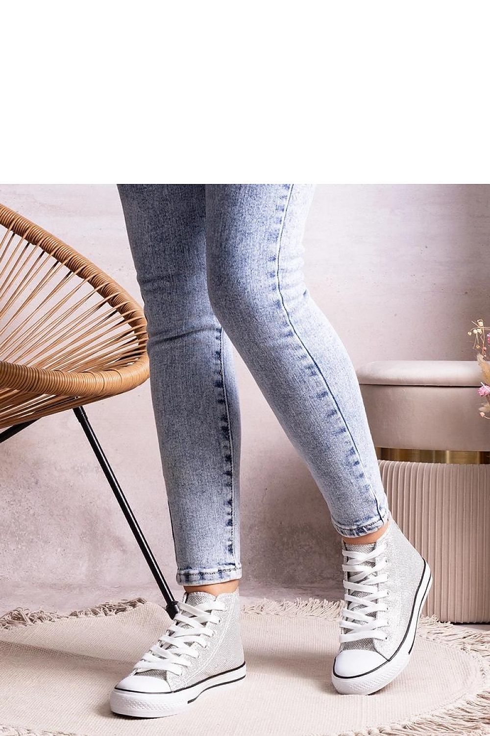 white lace sneakers view 7