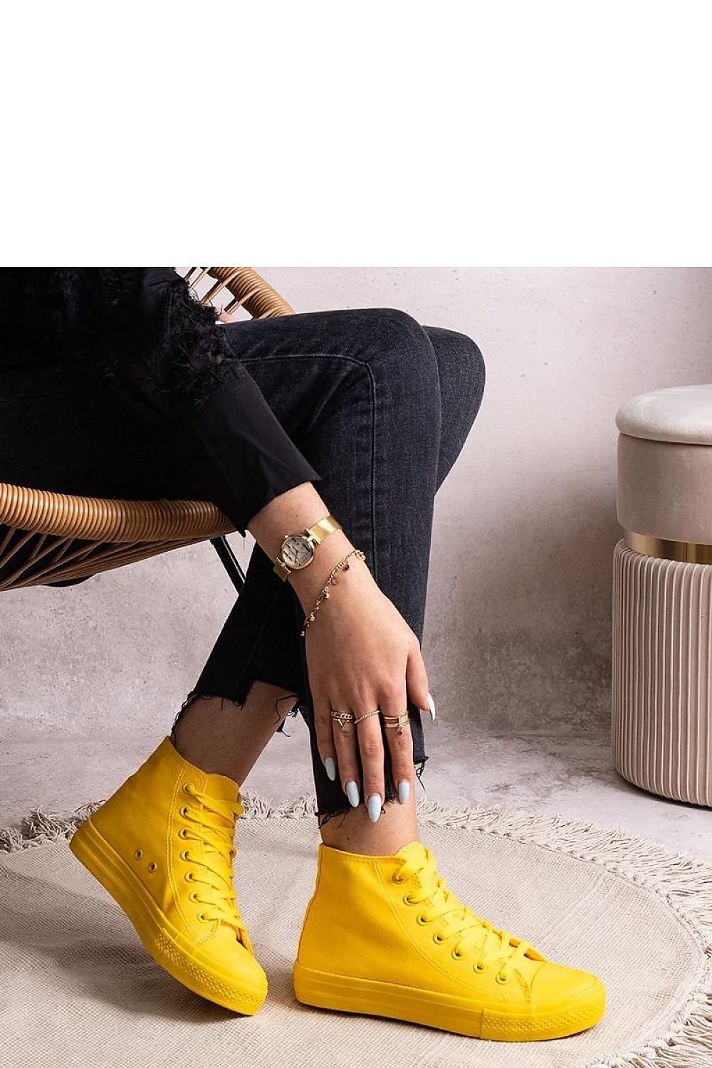 blue lace sneakers side view