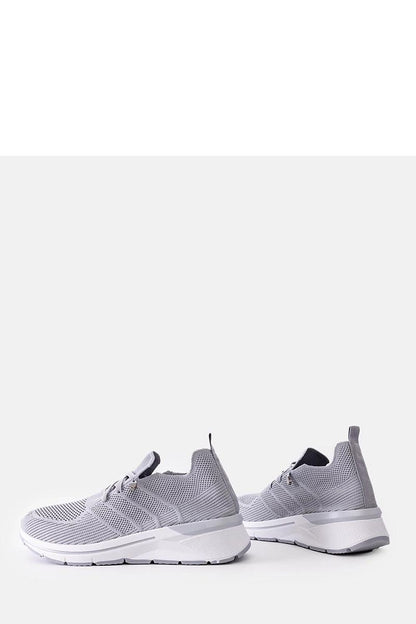 grey sneakers detail view