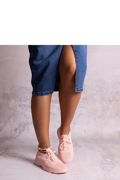 pink sneakers front view