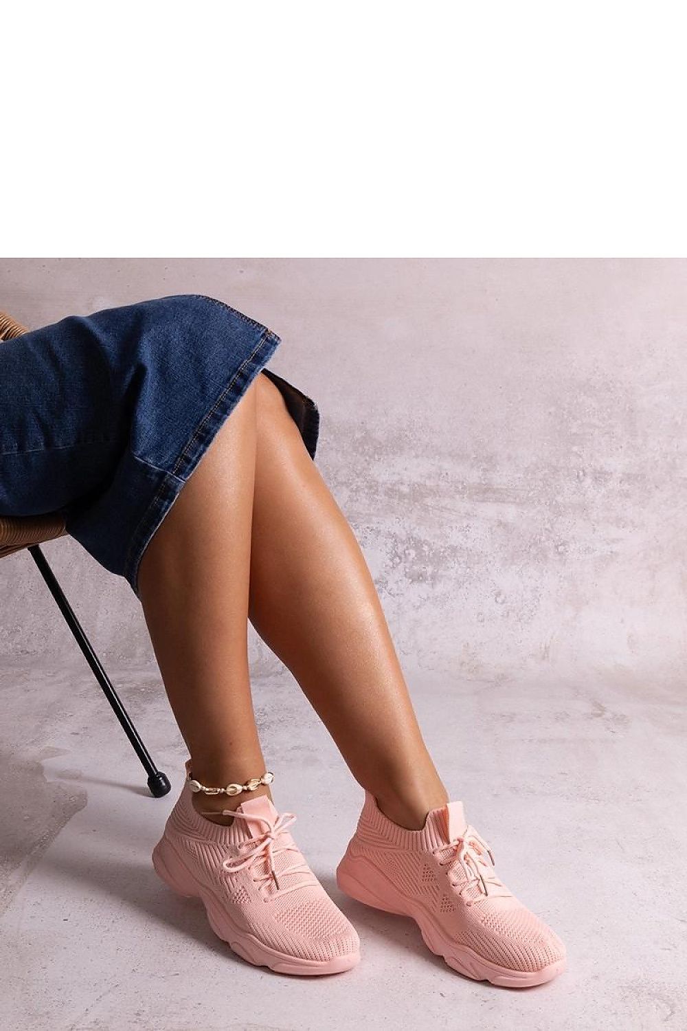 pink sneakers detail view