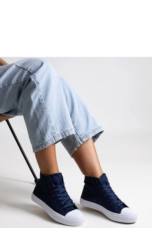 blue lace sneakers front view