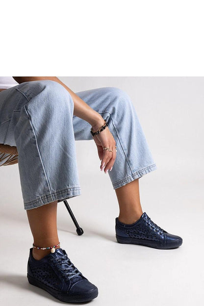 black lace sneakers back view