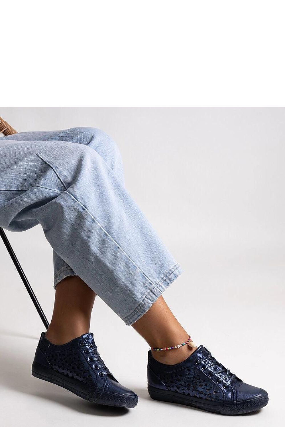 black lace sneakers side view