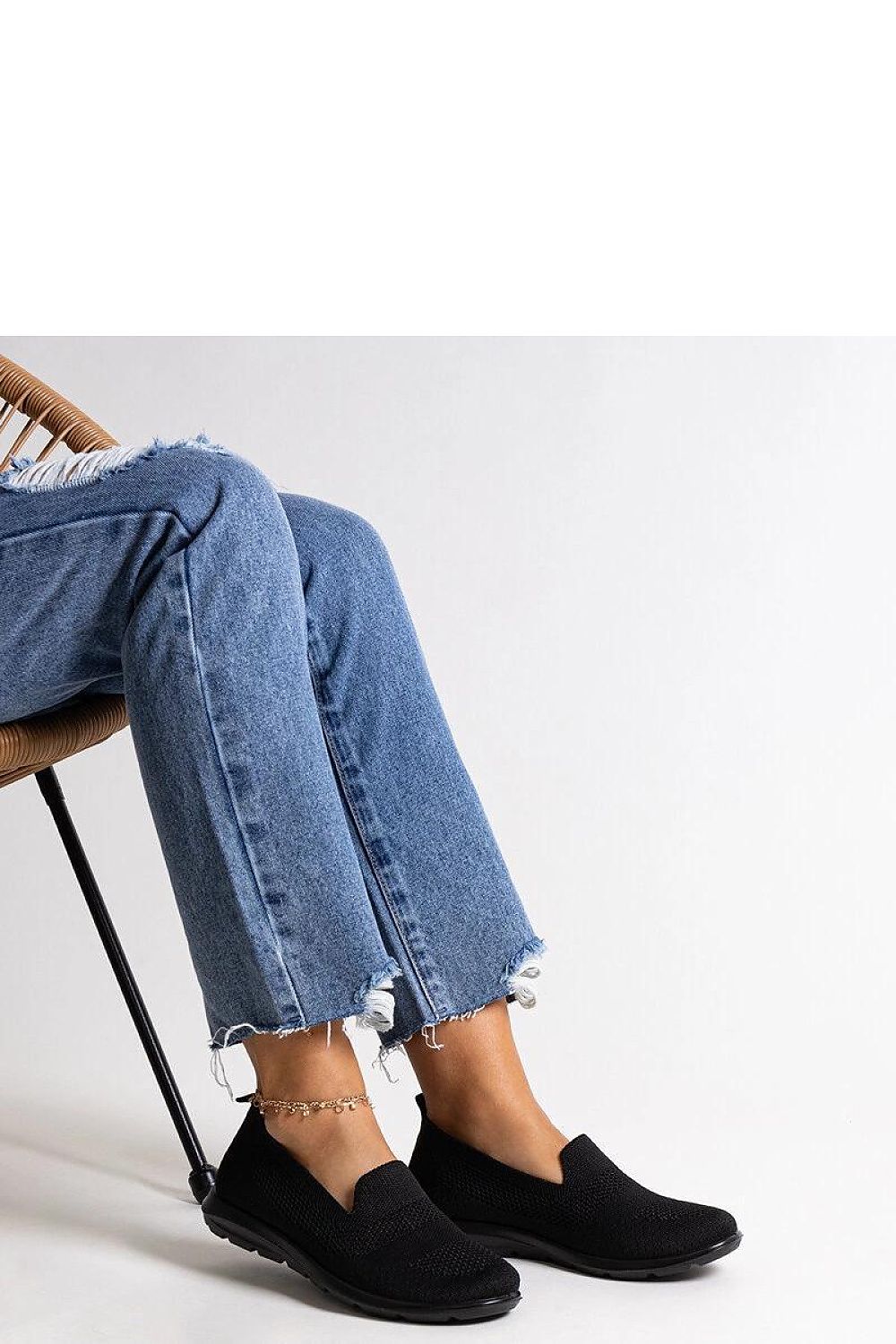 black sneakers detail view