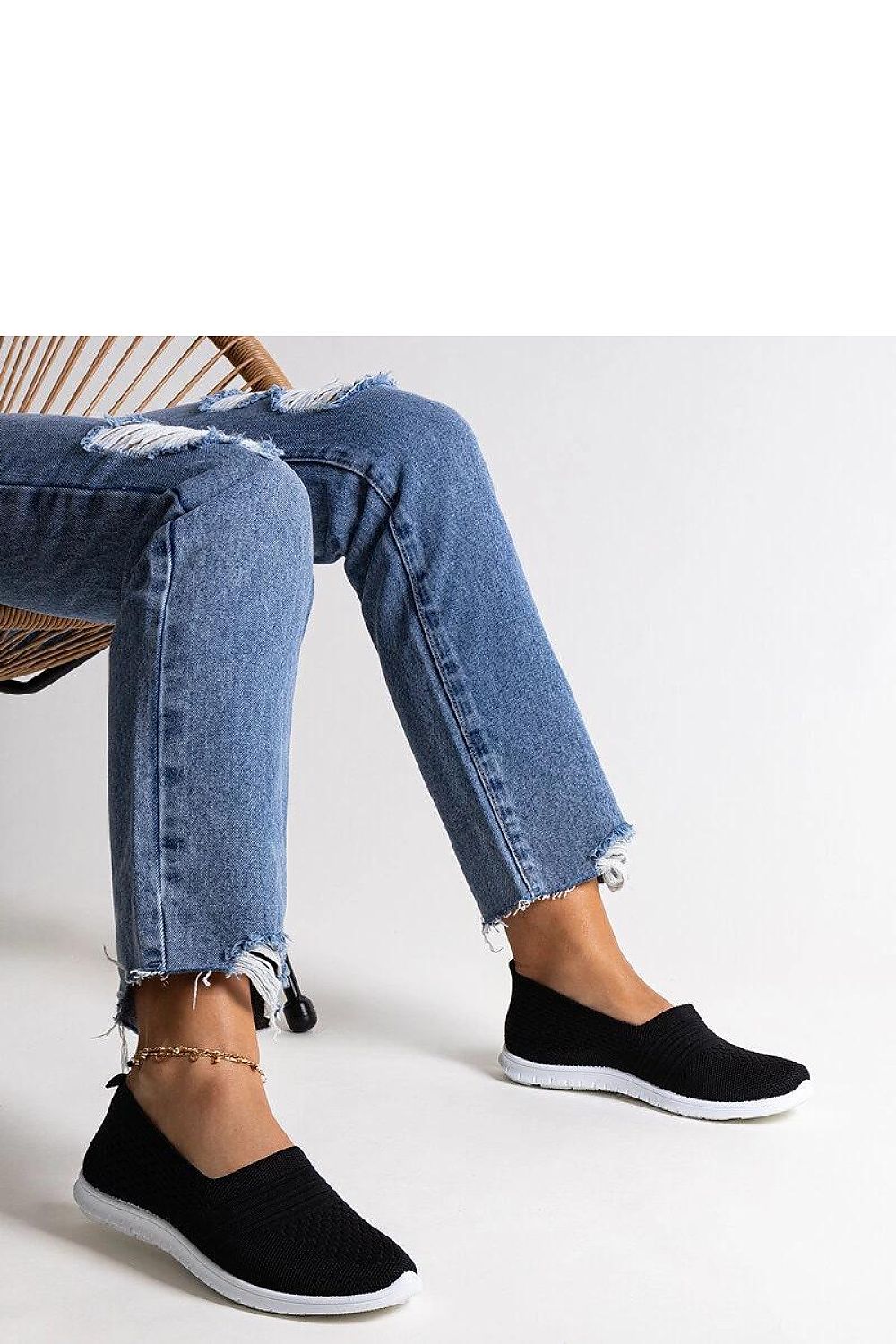 black sneakers front view