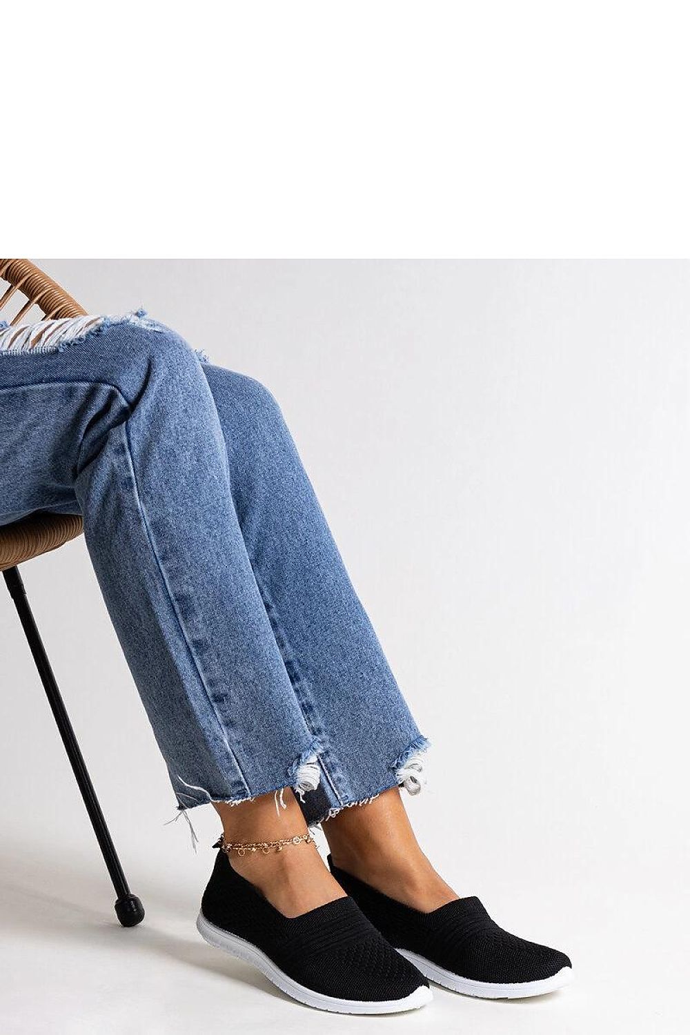 black sneakers detail view