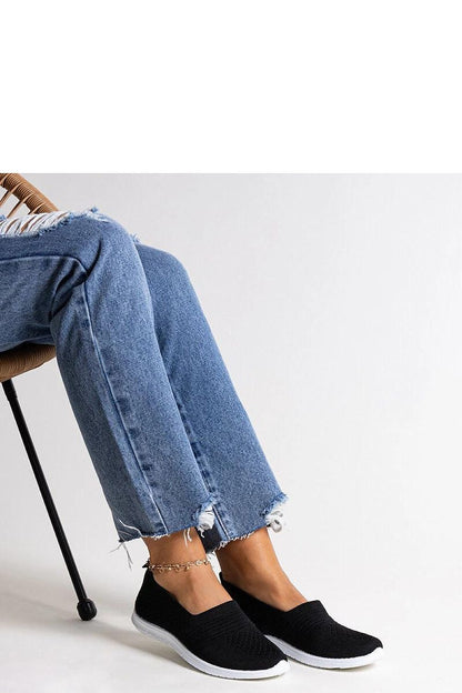 black sneakers detail view