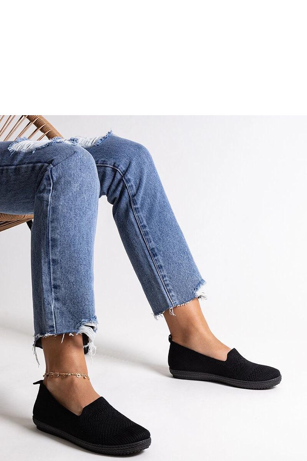 black sneakers detail view