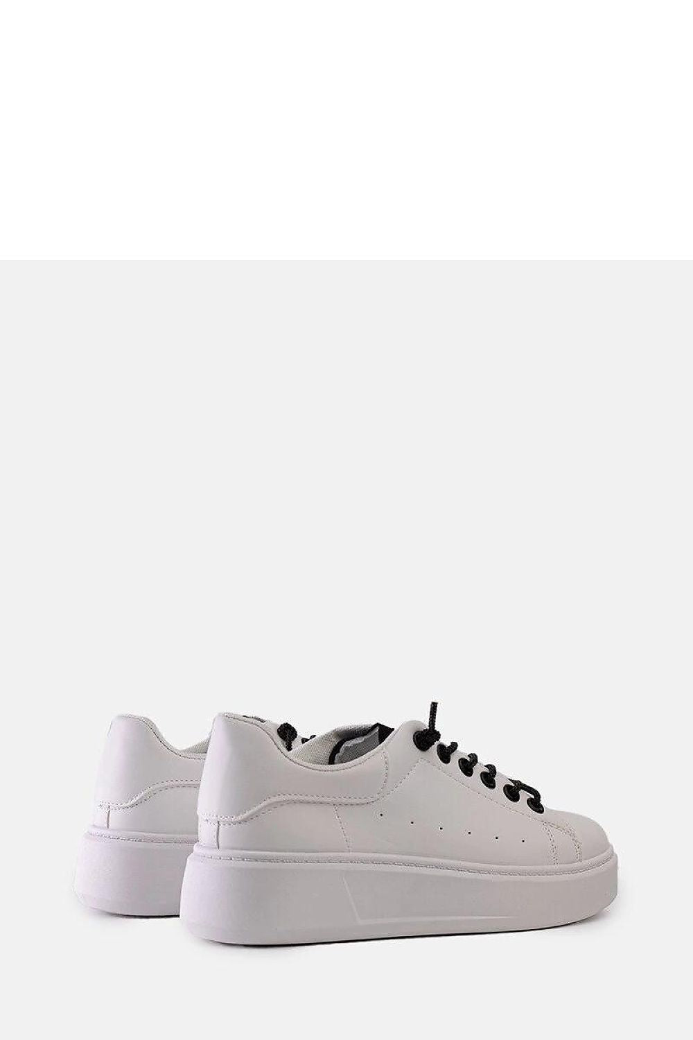 white lace sneakers back view