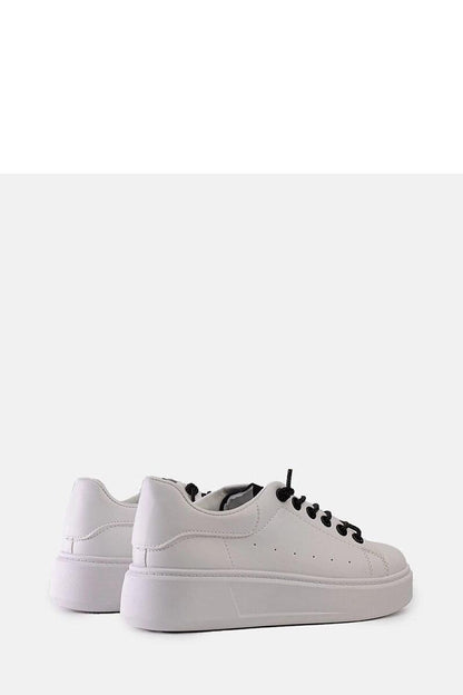 white lace sneakers back view