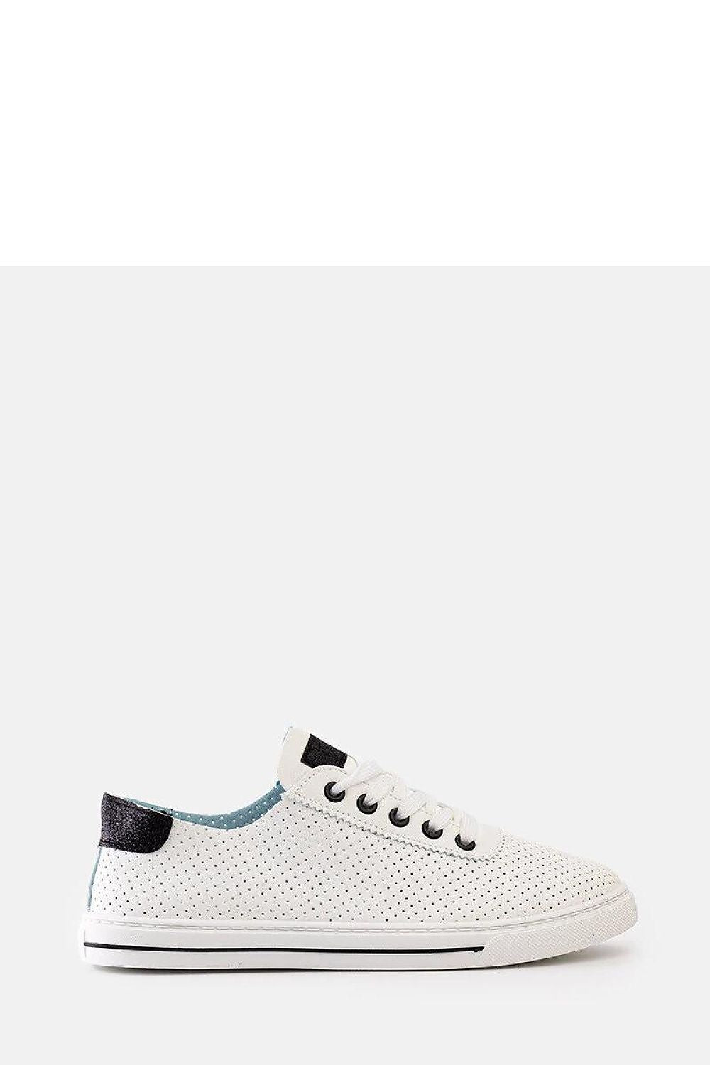white lace sneakers side view