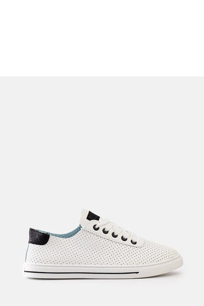 white lace sneakers side view